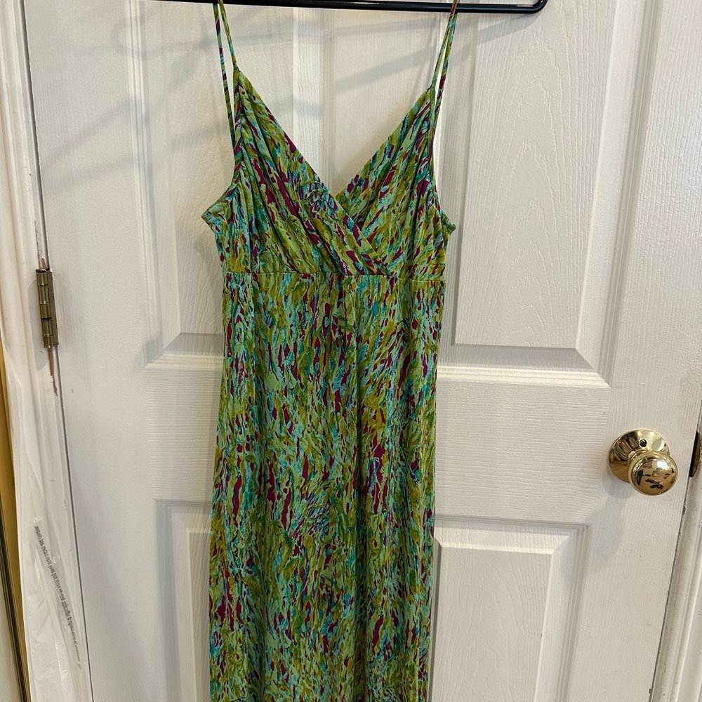 Diane Von Furstenberg Green Multicolor Maxi Dress